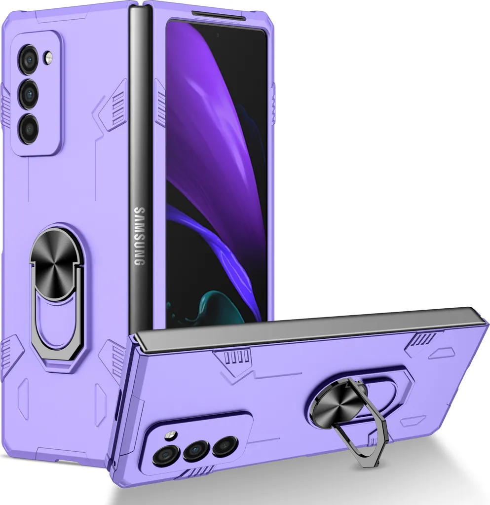 Custodia Galaxy Z Fold2 Viola Robusta con Anello - Protezione Totale PC