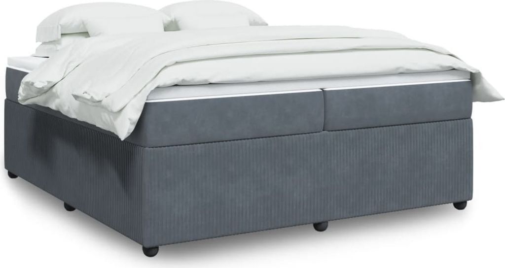 Maison Exclusive - Boxspringbett mit Matratze Dunkelgrau 200x200 cm Samt
