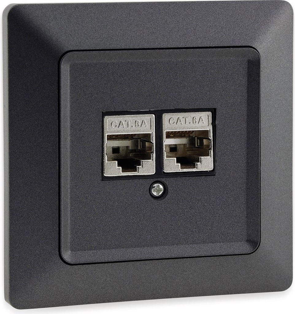 Gniazdo sieciowe ChiliTec MILOS 2x CAT6 z ramką, Zdjęcie produktu 