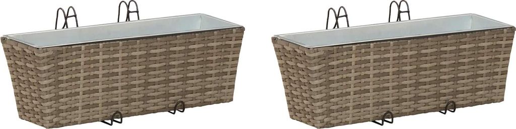 Balkon 2 pcs 50 x 17 x 17 cm Metall