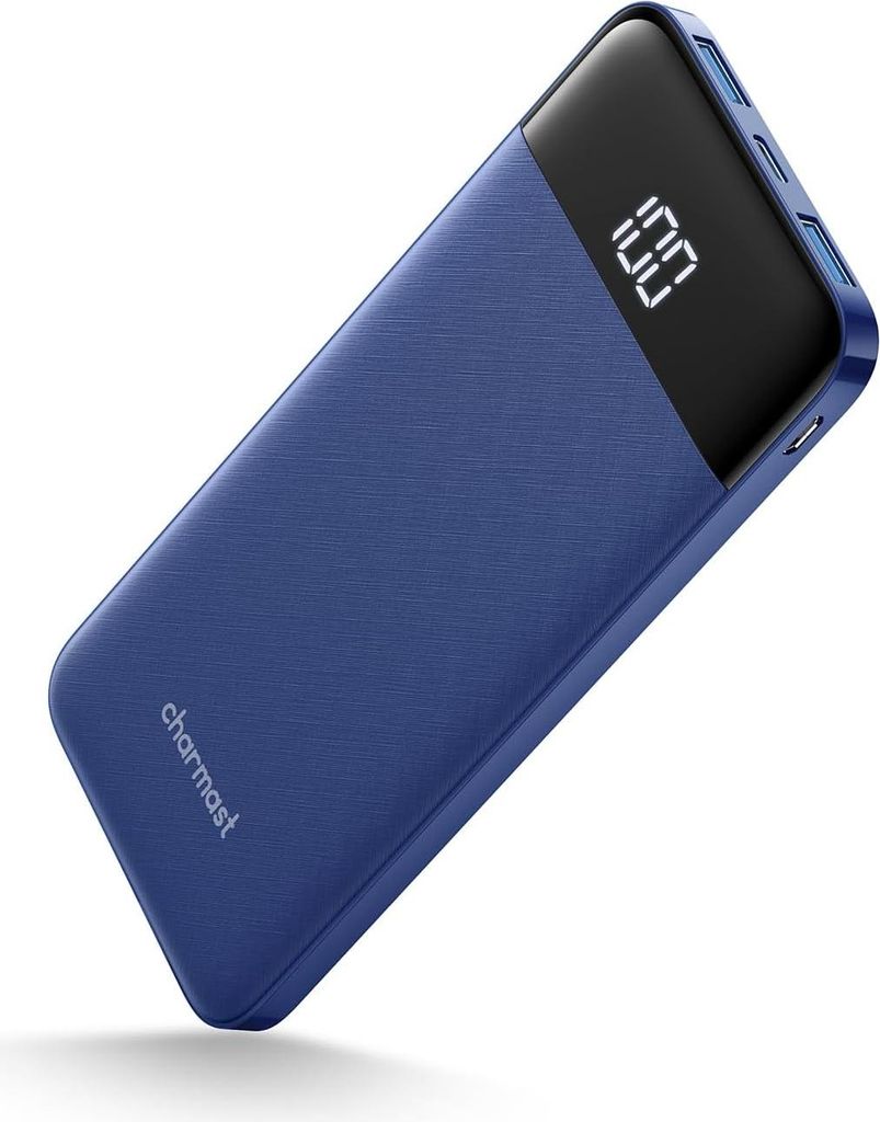Charmast 10400 mAh Powerbank, USB-C-Akkupack mit LED-Anzeige,(blau)