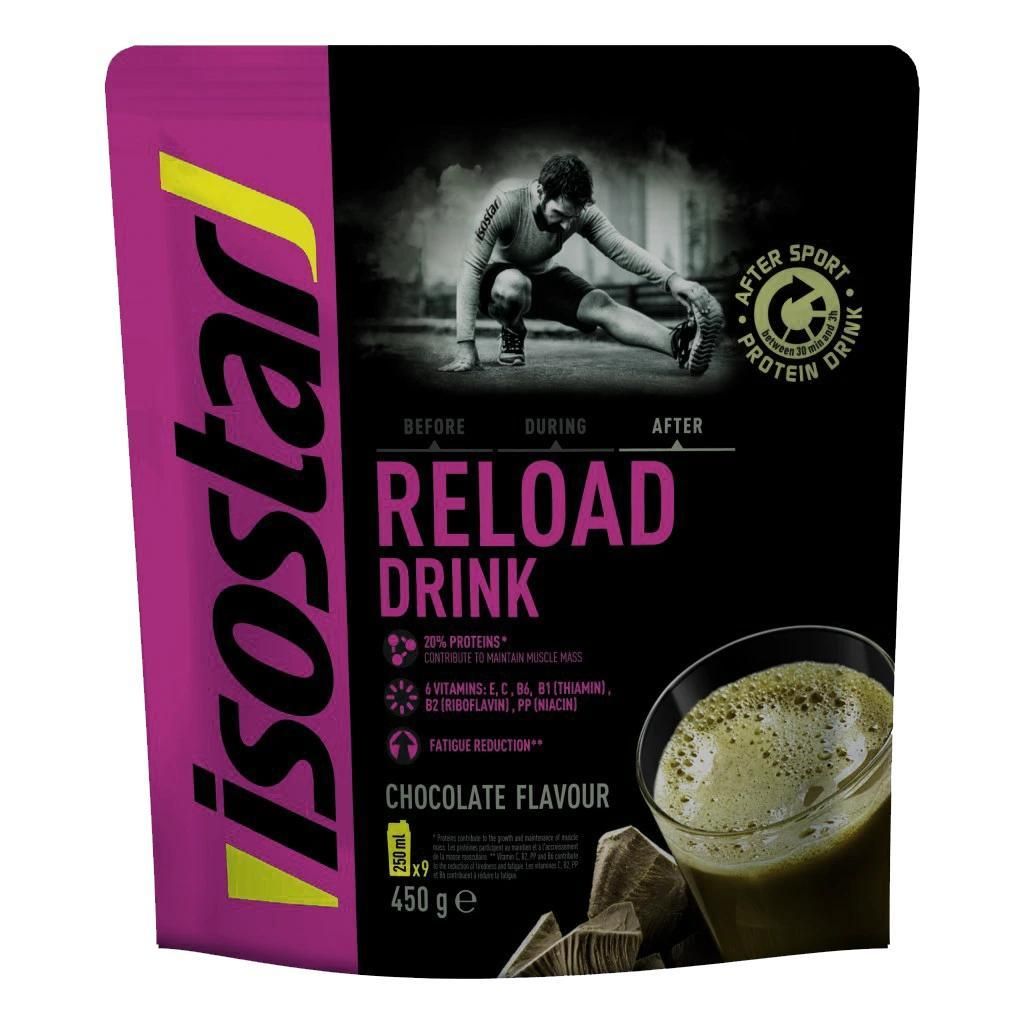 Isostar Reload Drink, Sportgetränk, Konzentrat, Puder, 1 Stück(e), Schokolade, Skimmed Milk Powder , glucose syrup, sugar, hydrolyzed Wheat Prote...