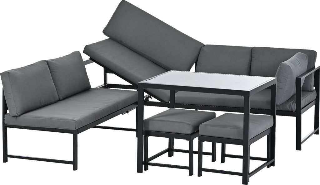 Merax Gartenmöbelset für 6-7 Personen, 5-tlg. Sitzgruppe Produktbild 8