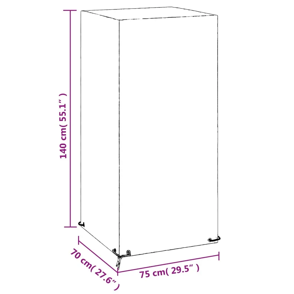 Set 2 Coprisedie Esterno The Living Store 75x70x140 cm Nero - 9