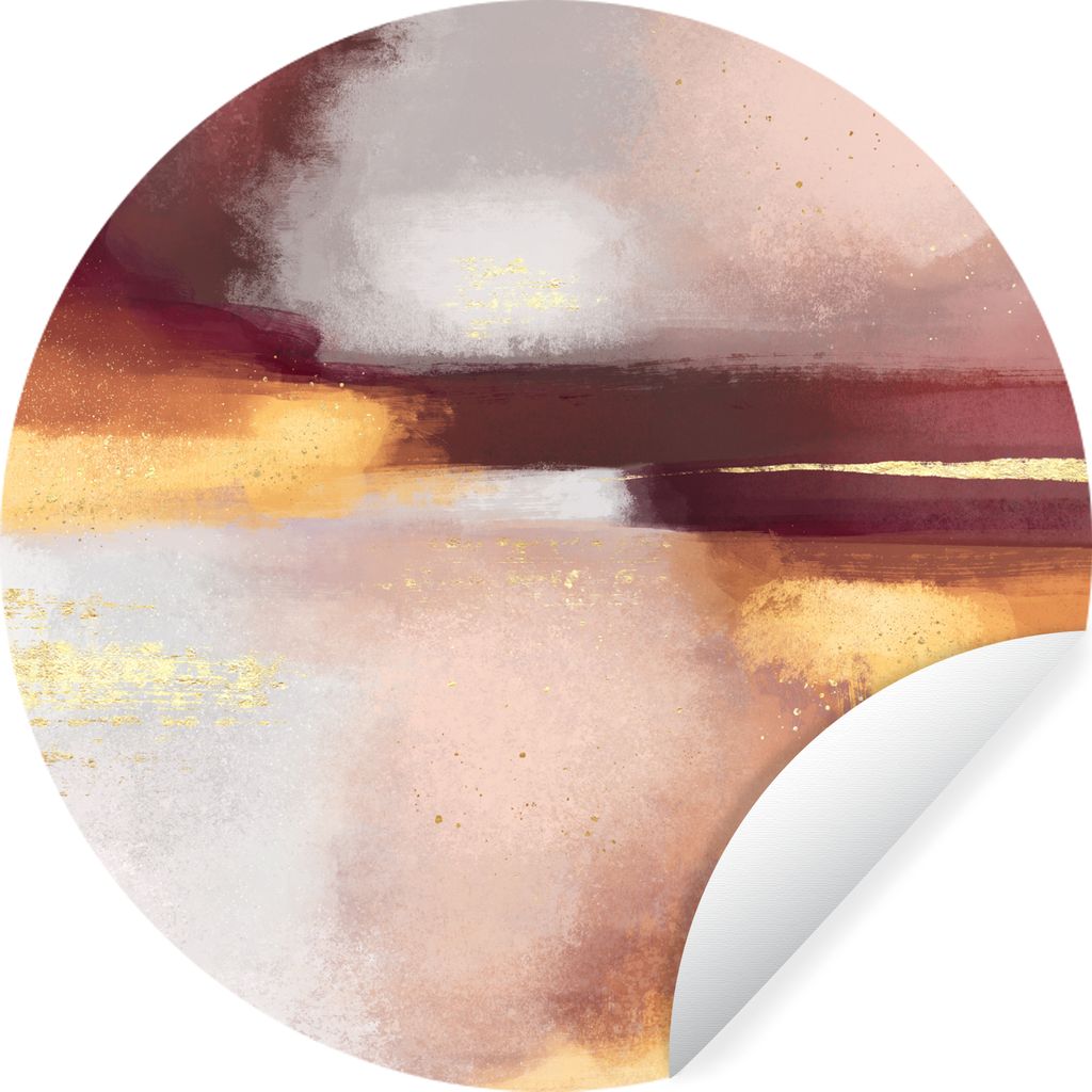 MuchoWow Runde Wandtattoo - Wandsticker Tapete Aufkleber Malen - Abstrakt - Pastell Ø 100 cm Selbstklebend und Repositionierbar - Wandaufkleber ...