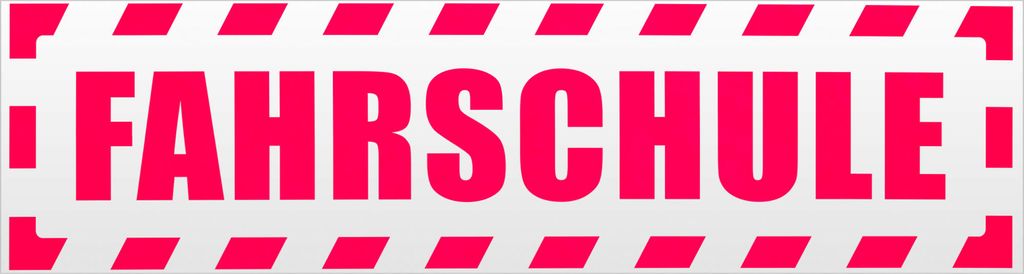 Kiwistar Fahrschule gestreift Magnetschild Schild magnetisch - 20cm Neonpink - Magnetfolie für Auto PKW Kfz