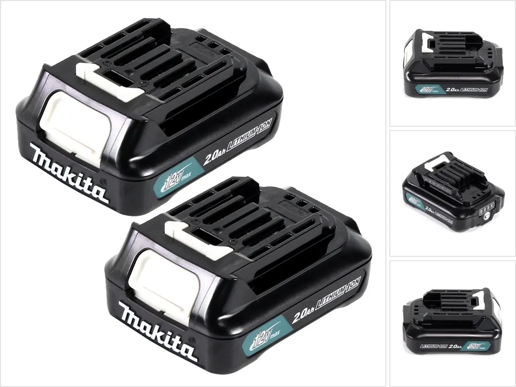 Doppia Batteria Makita 12V BL1021B 2Ah - Ricambio Originale 197396-9 - 1