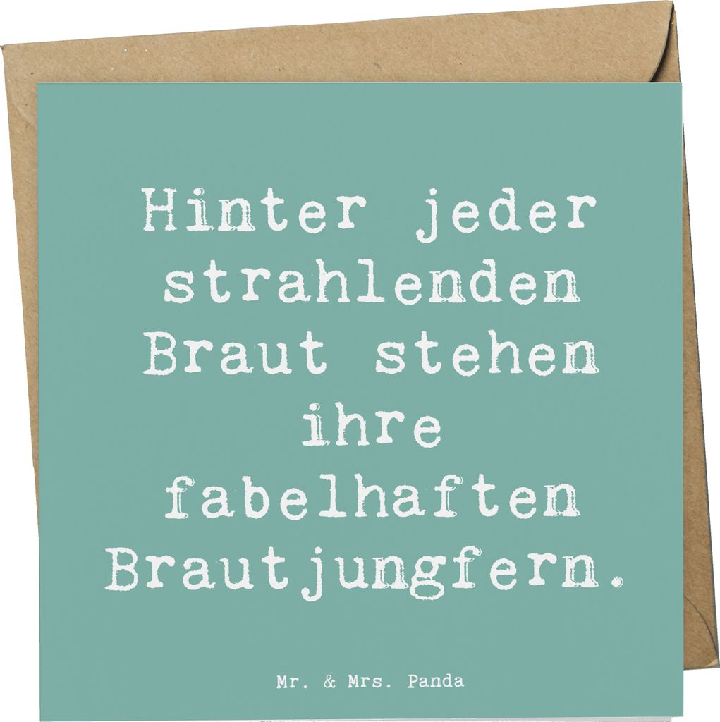 Mr. & Mrs. Panda Glückwunschkarte Spruch Fabelhafte Brautjungfern - Meeresbrise - Geschenk, faltkarte, Liebe, Heiraten, wertvolle Erinnerungen, Zu...