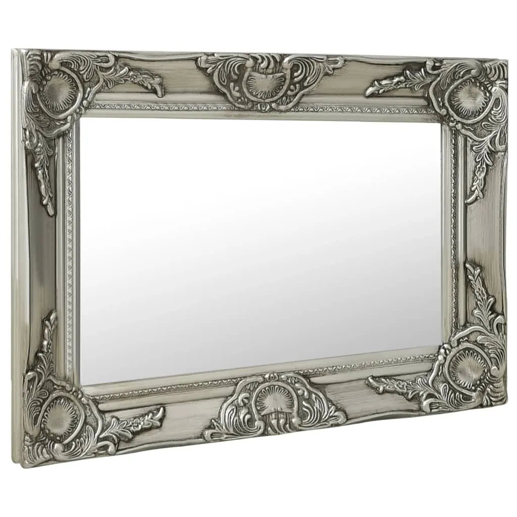 Specchio Barocco Argento 60x40 cm - Cornice in Legno vidaXL Elegante
