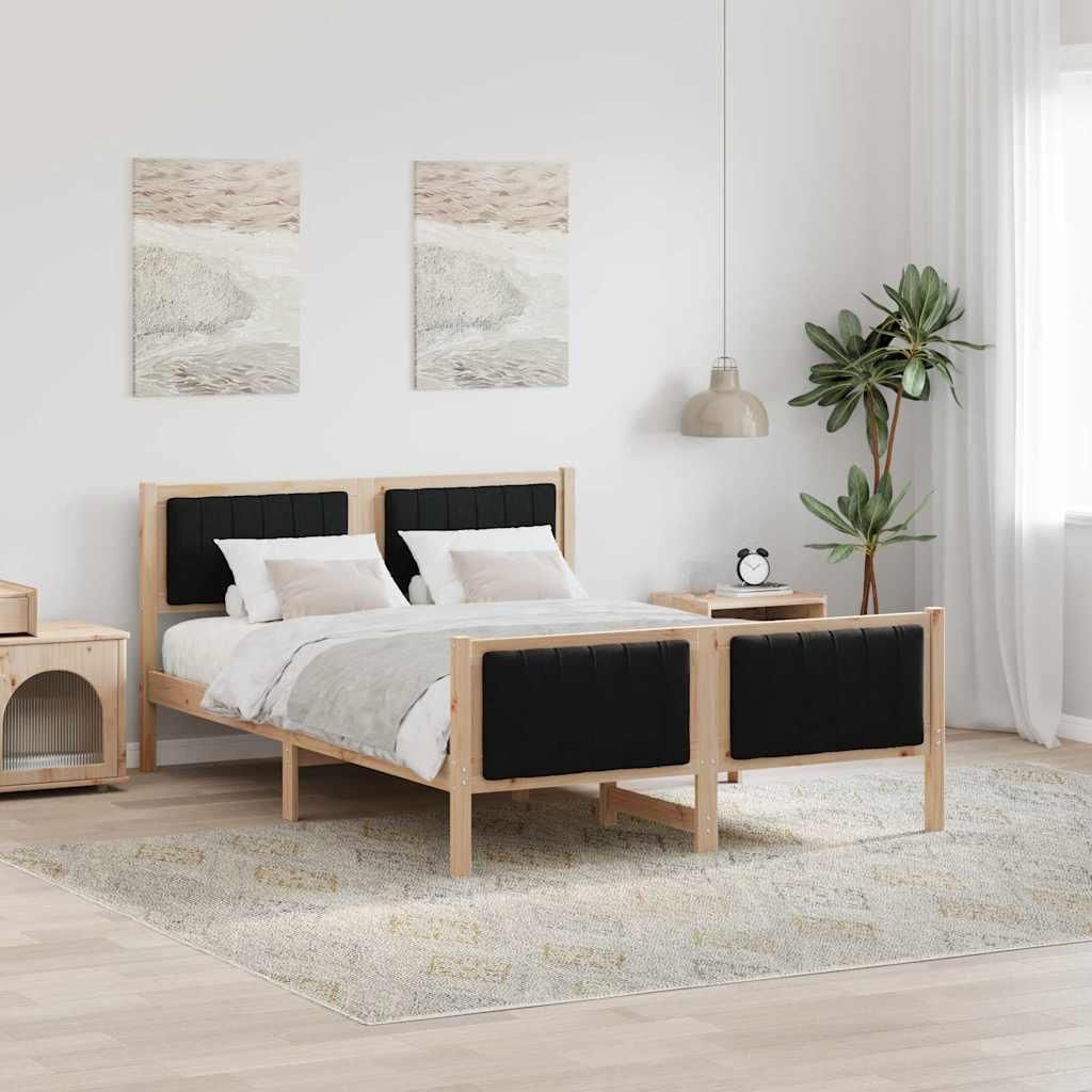 Maison Exclusive - Bettgestell Braun und Schwarz 135 x 190 cm Massivholz Kiefer