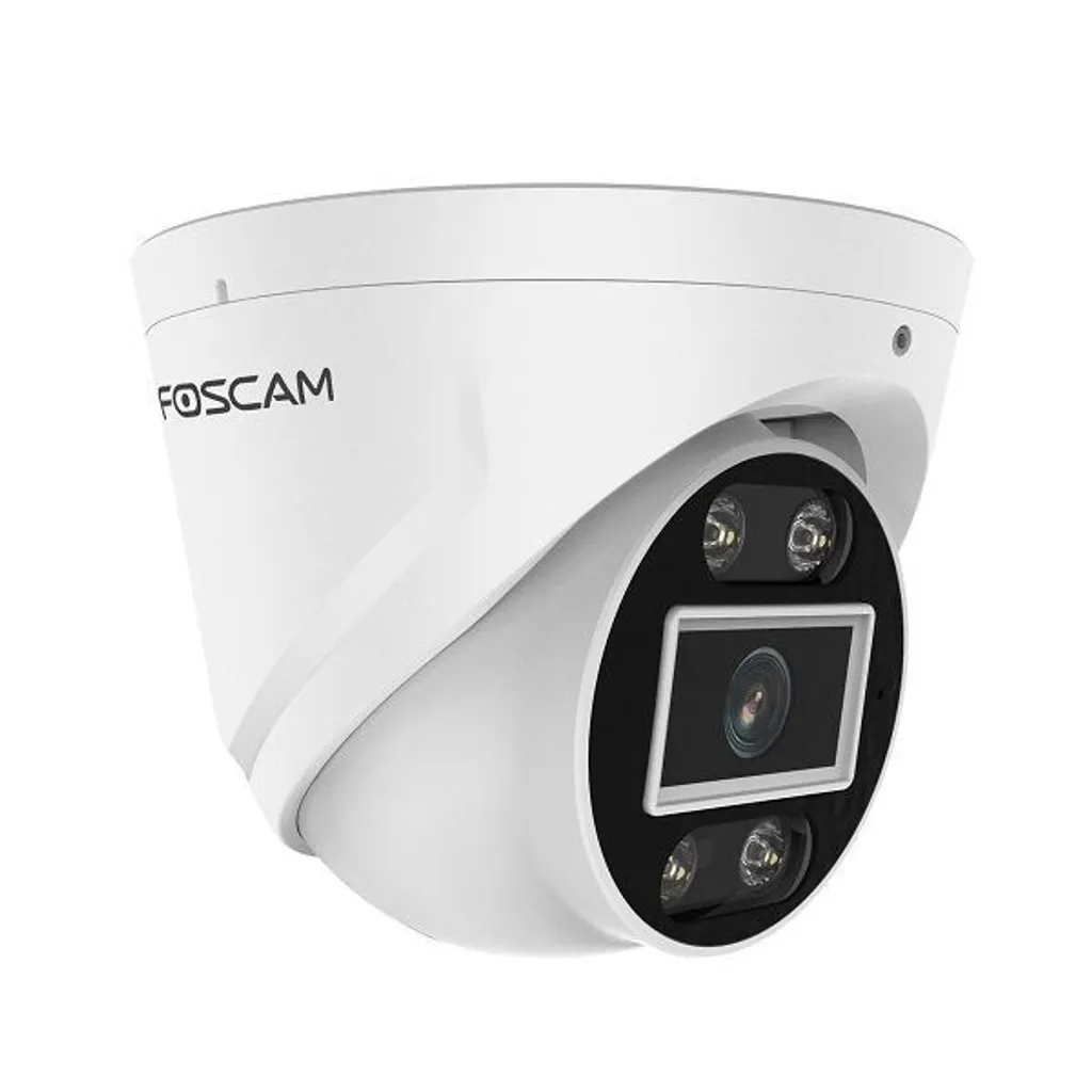 Foscam T5EP Caméra PoE 5MP avec Vision Nocturne et Détection IA - Blanc Pur