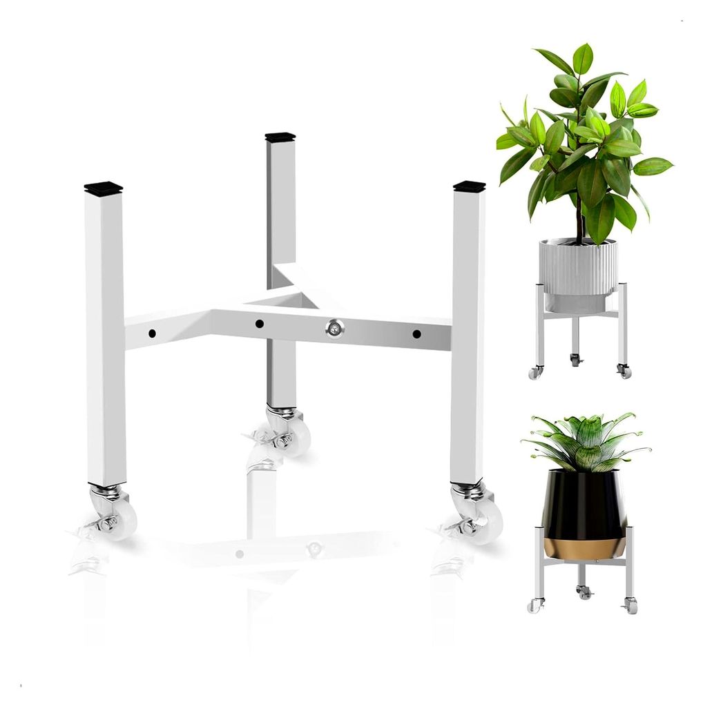 Blumenständer aus Metall mit Rollen für Innen und Außen, geeignet für Töpfe von 23-32 cm, Pflanzenhocker