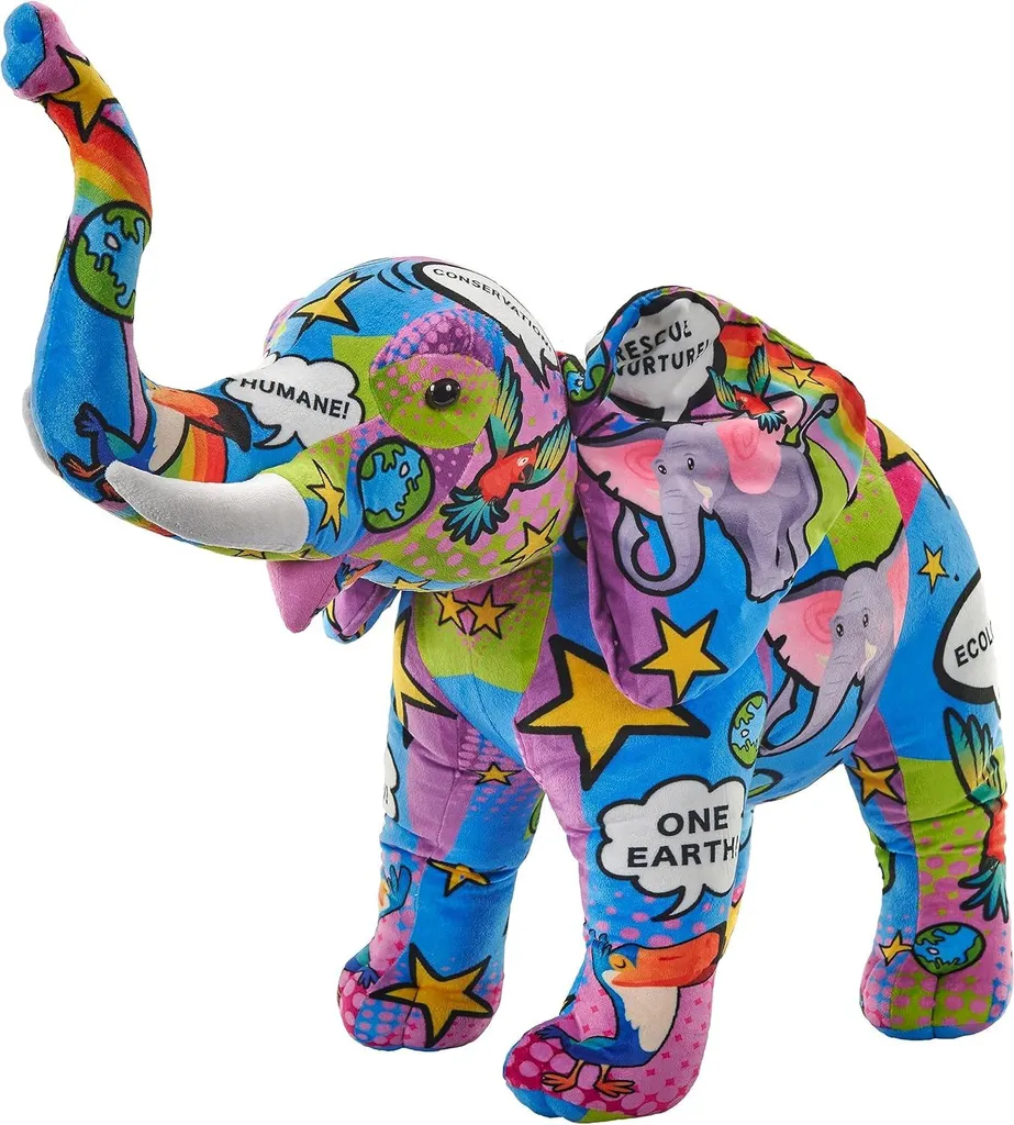 Doudou éléphant géant 80 cm sûr pour bébé : peluche durable et lavable