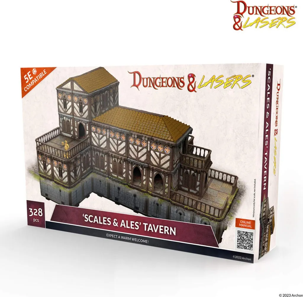 Décor de taverne médiévale en kit pour figurines Dungeons & Lasers 28mm
