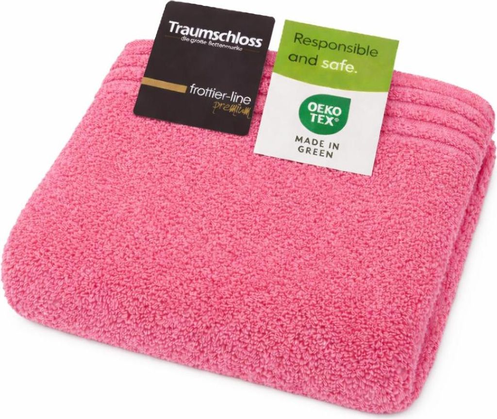 Traumschloss Frottier-Line Premium Handtuch 50 x 100 cm pink 100% ägäische Baumwolle mit 600g/m²