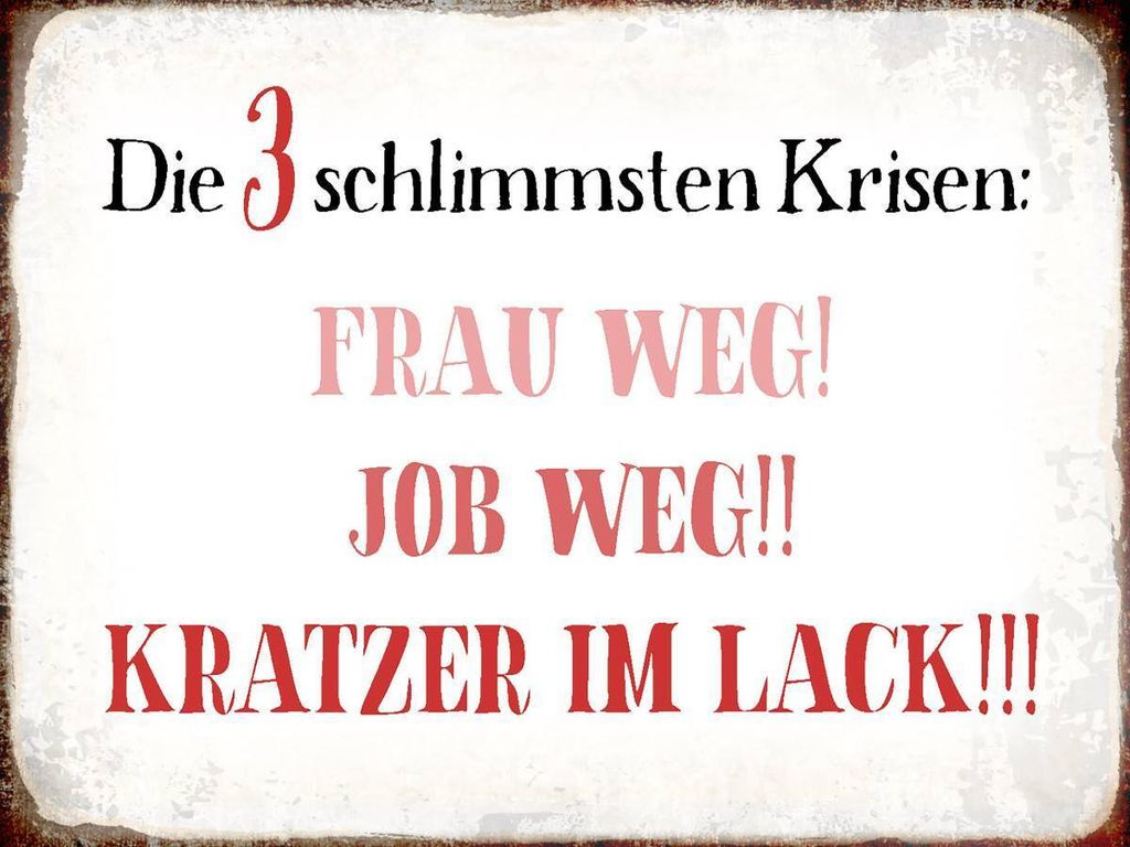 vianmo Holzschild 30x40 cm 3 Krisen Frau Job weg Kratzer