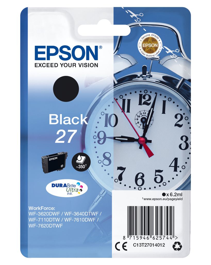 Epson 27 - 6,2 ml - čierna - originálna - atramentová Obrázok produktu 
