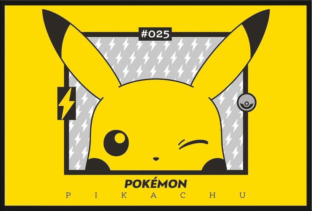 Cadre avec affiche Pikachu Pokémon Maxi Shinsuke noir pour décoration