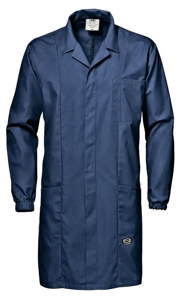Sir Safety Arbeitsmantel Terital Baumwolle Herren, Polyester Baumwolle, Blau, M, Marineblau