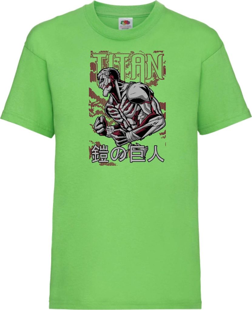 Kinder T-Shirt Attack Anime On Titan 04 Monster Titan, 12-13 Jahr - 152 / Lime