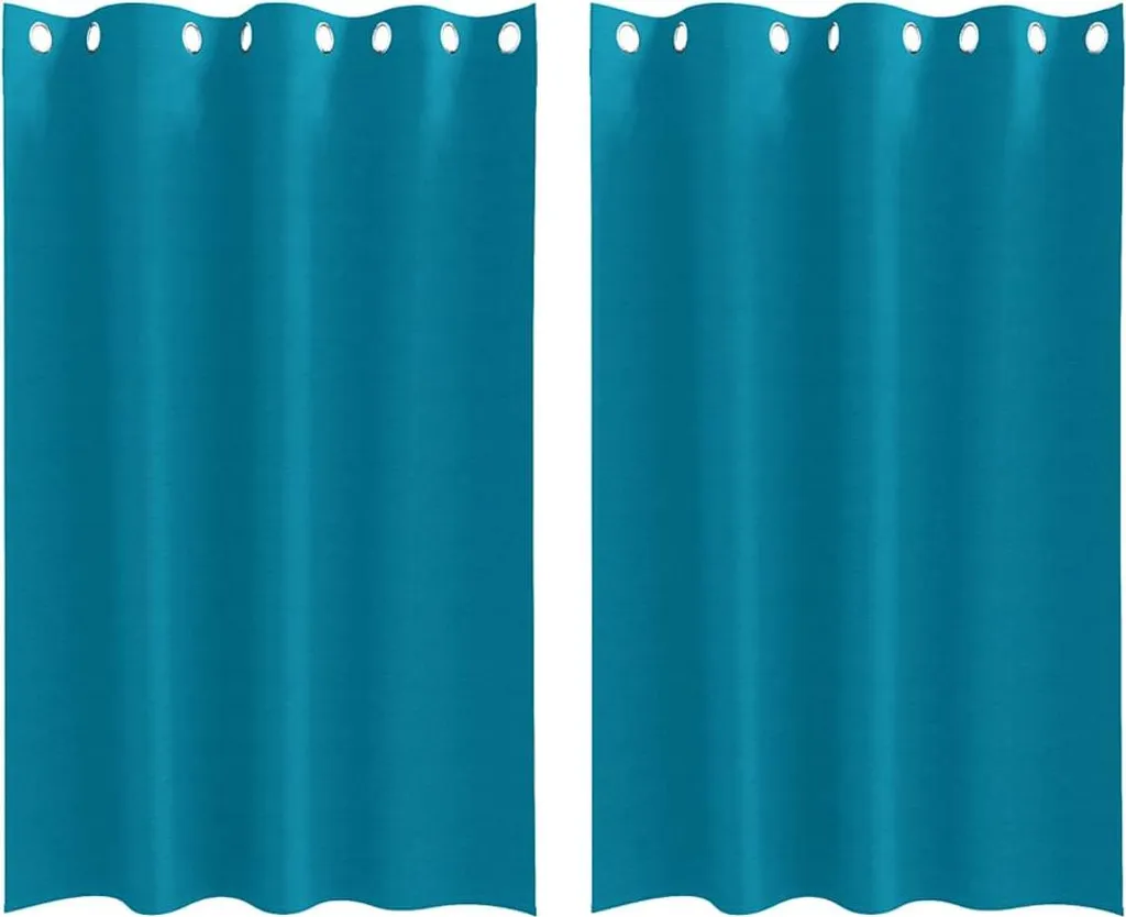 vidaXL Tende Oscuranti Turchese 175x140 cm con Anelli - Set da 2 Pezzi
