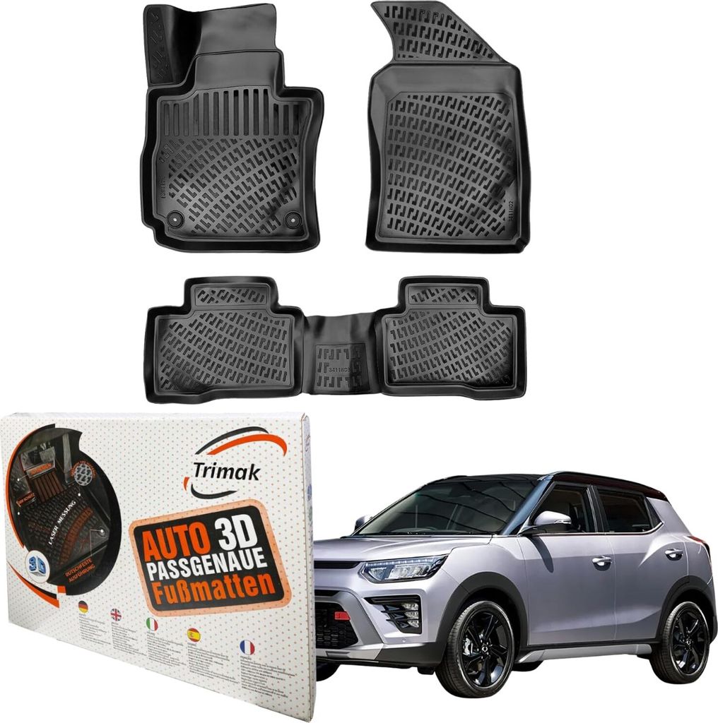 Trimak Autofußmatten kompatibel mit SsangYong Tivoli 2015-2024 Auto Allwetter Gummimatten