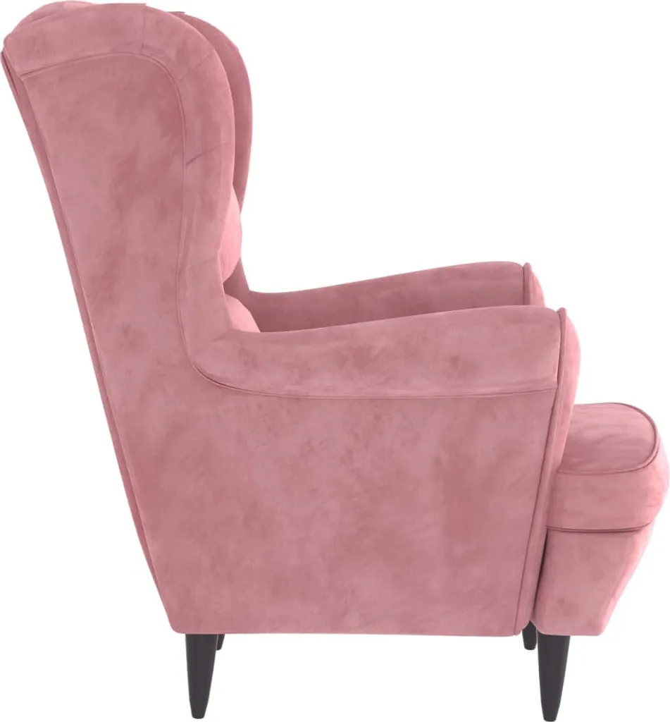 Fauteuil de salon rose en velours doux - Fauteuil crapaud design chic