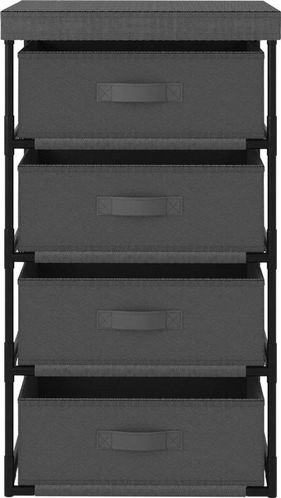 vidaXL Úložný regál so 4 textilnými košíkmi Steel Grey Obrázok produktu 