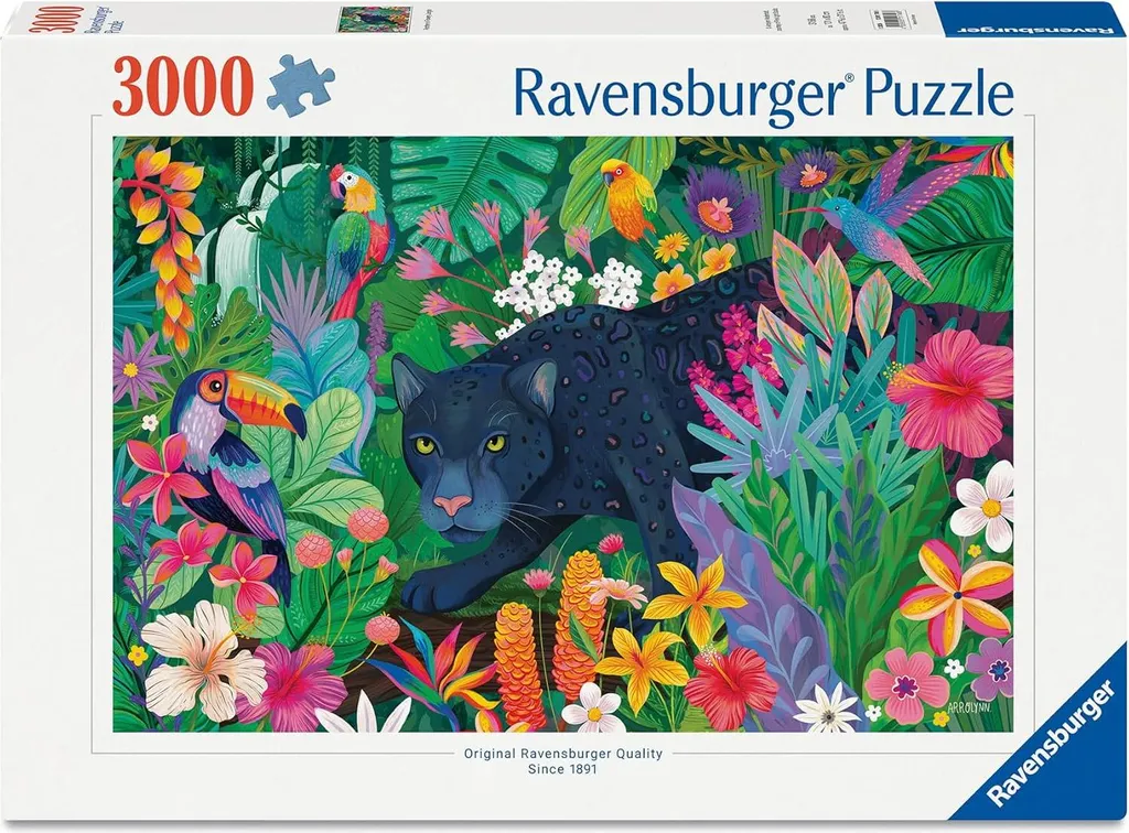 Ravensburger 12001748 Puzzle 3000 pièces Panthère jungle fleurie