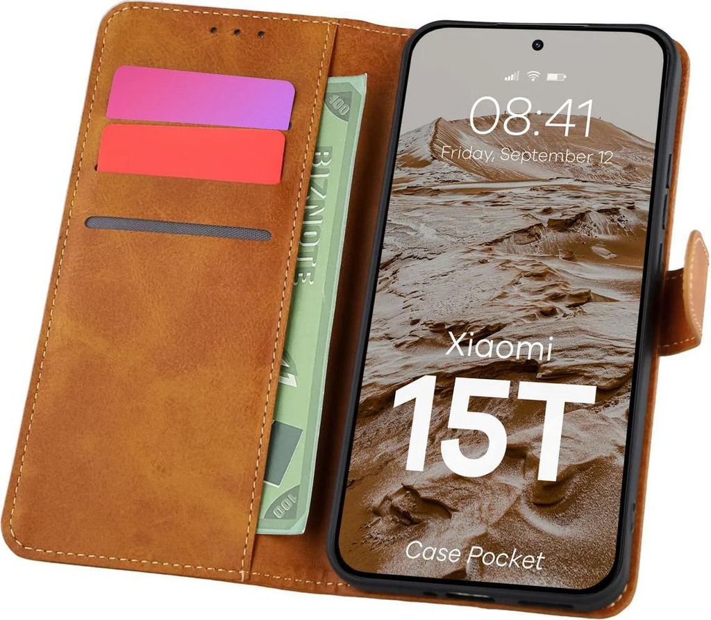 Handyhülle mit Klappe für Xiaomi 15T, Bizon Case Pocket, Produktbild 