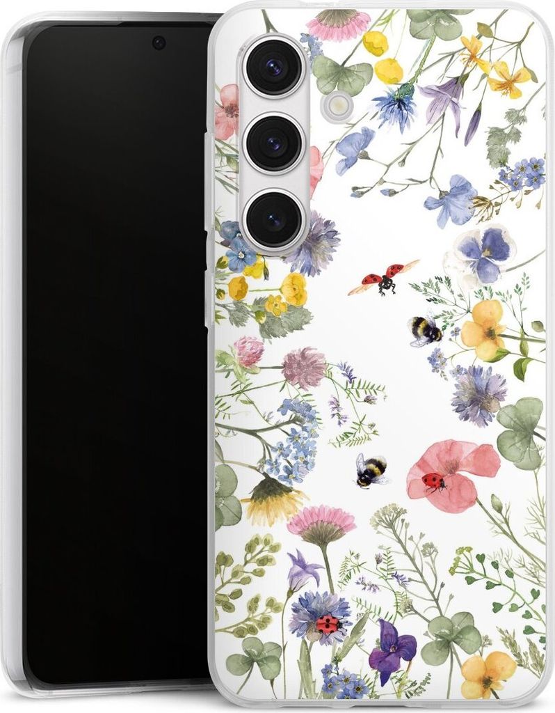 DeinDesign Handyhülle für Samsung Galaxy S24 Silikon Hülle Case Smartphone Schutzhülle Biene Blumen Muster