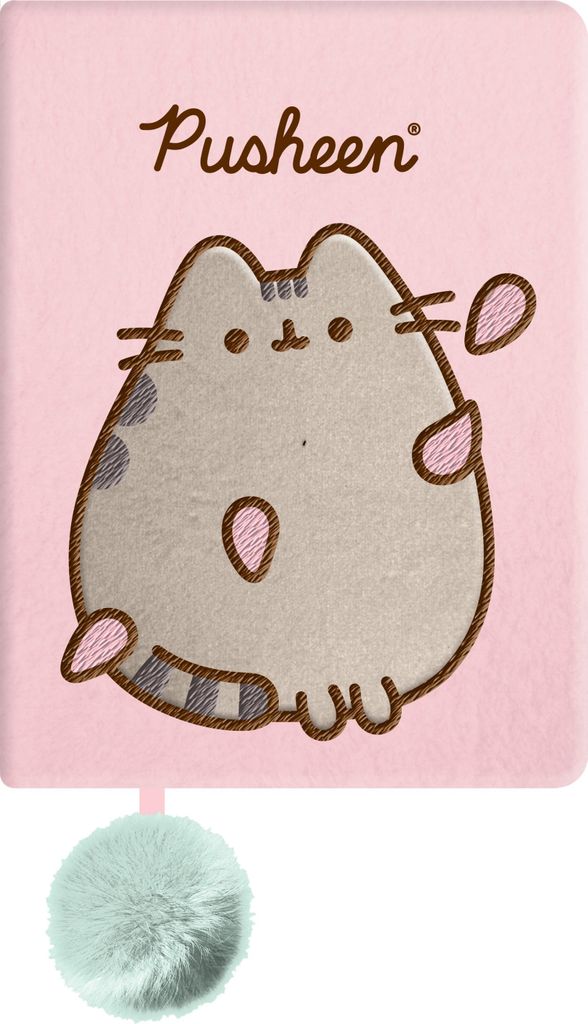 Plüsch-Tagebuch, Notizbuch mit Pompon, A5/96K Pusheen Pink, St. Majewski