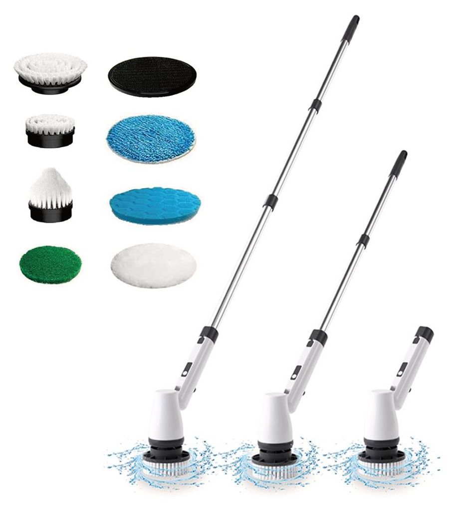 7-in-1-Reinigungsbuerste, elektrischer Spin Scrubber, 2 Geschwindigkeiten und 3 Winkel einstellbar, wiederaufladbar, kabellos, Auto-Haushaltsreinig...