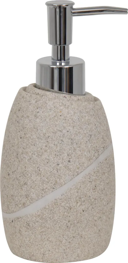 Distributeur de savon pour salle de bain zen Malua aspect pierre beige