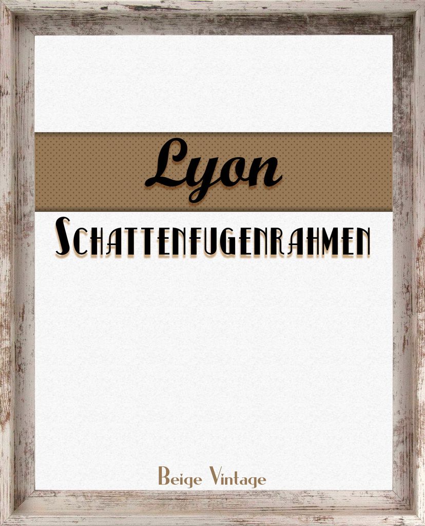 Schattenfugenrahmen Lyon - 60x70 cm, Beige Vintage Nachbildung