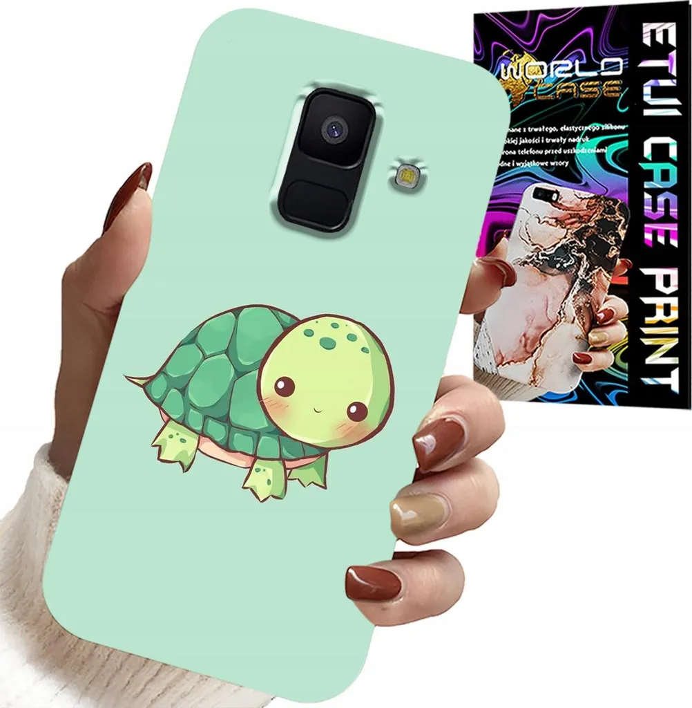 Custodia Artistica Samsung A6 2018: Serie Tartarughe + Protezione Vetro