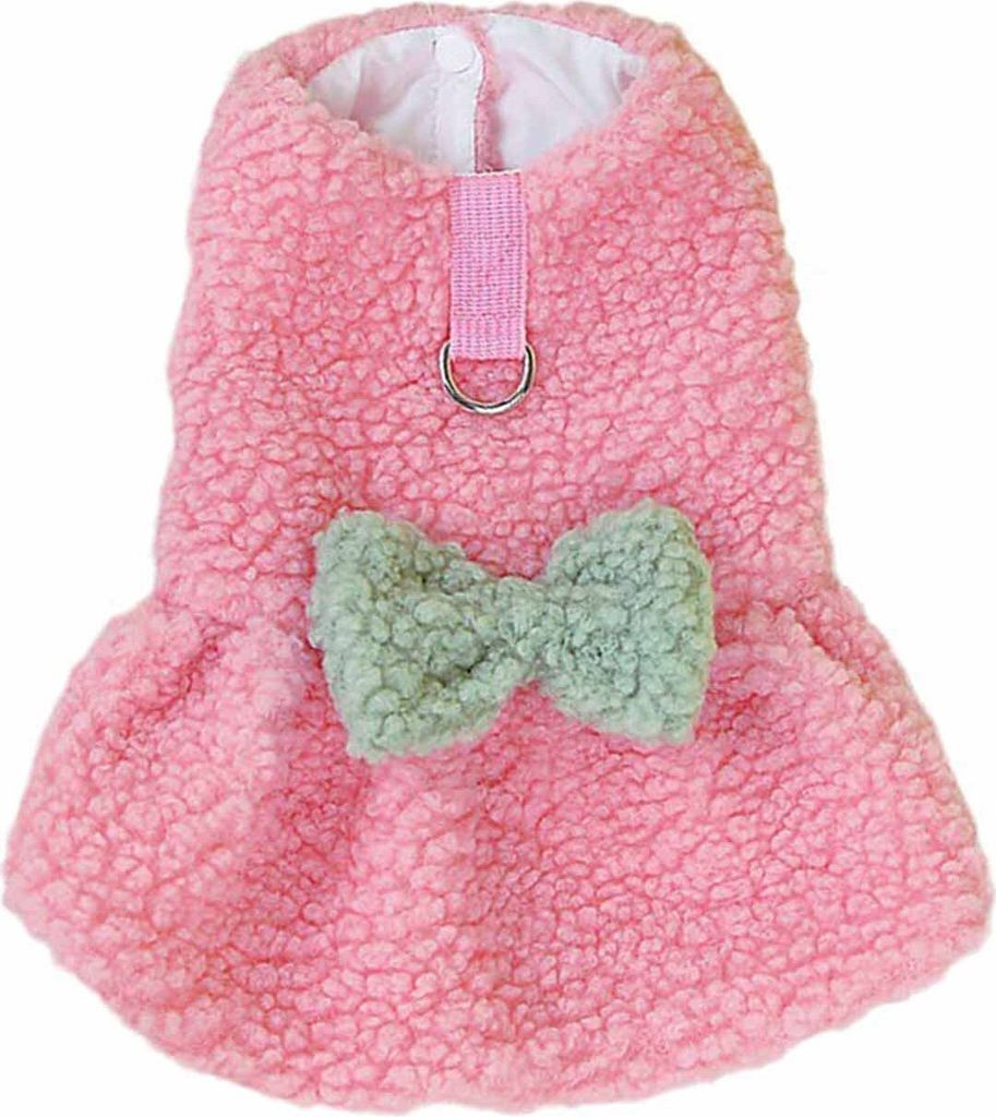 Haustierkleid, stilvolles süßes Hundeplüschkleid mit Schleife, Dekoration, bequemes Katzenprinzessinnenkleid für Indoor-Outdoor-Aktivitäten