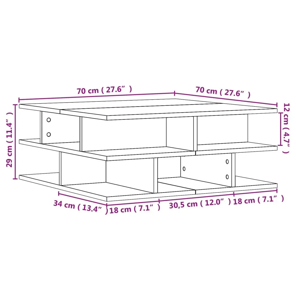 Mobili Salotto: Tavolino Rovere Sonoma 70x70 cm SYFAX - Stile Unico - 8