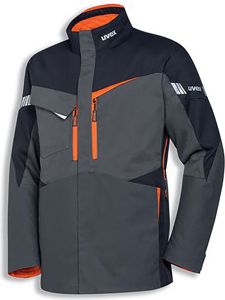 uvex Arbeitsjacke metal grau, orange, anthrazit Gr. XS