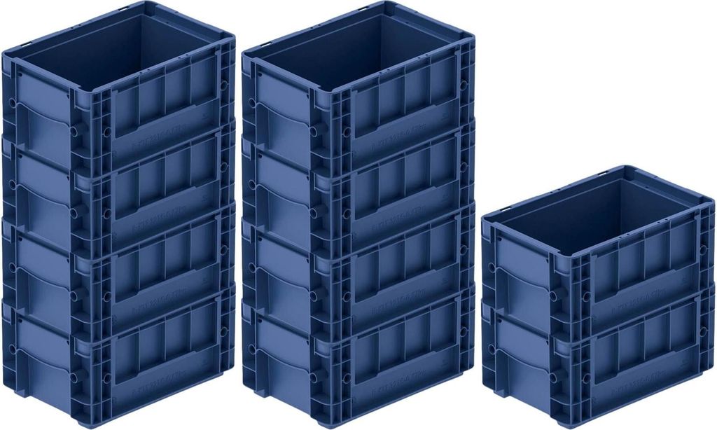 SparSet 10x VDA KLT Kleinladungsträger mit Verbundboden | HxBxT 14,7x20x30cm | 5,3 Liter | KLT, Transportbox, Transportbehälter, Stapelbehälter
