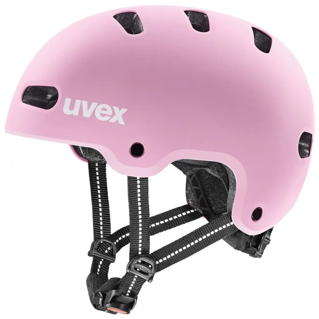 Casque enfant uvex kid 4 fraise mat anti-choc et ajustable 51-55 cm