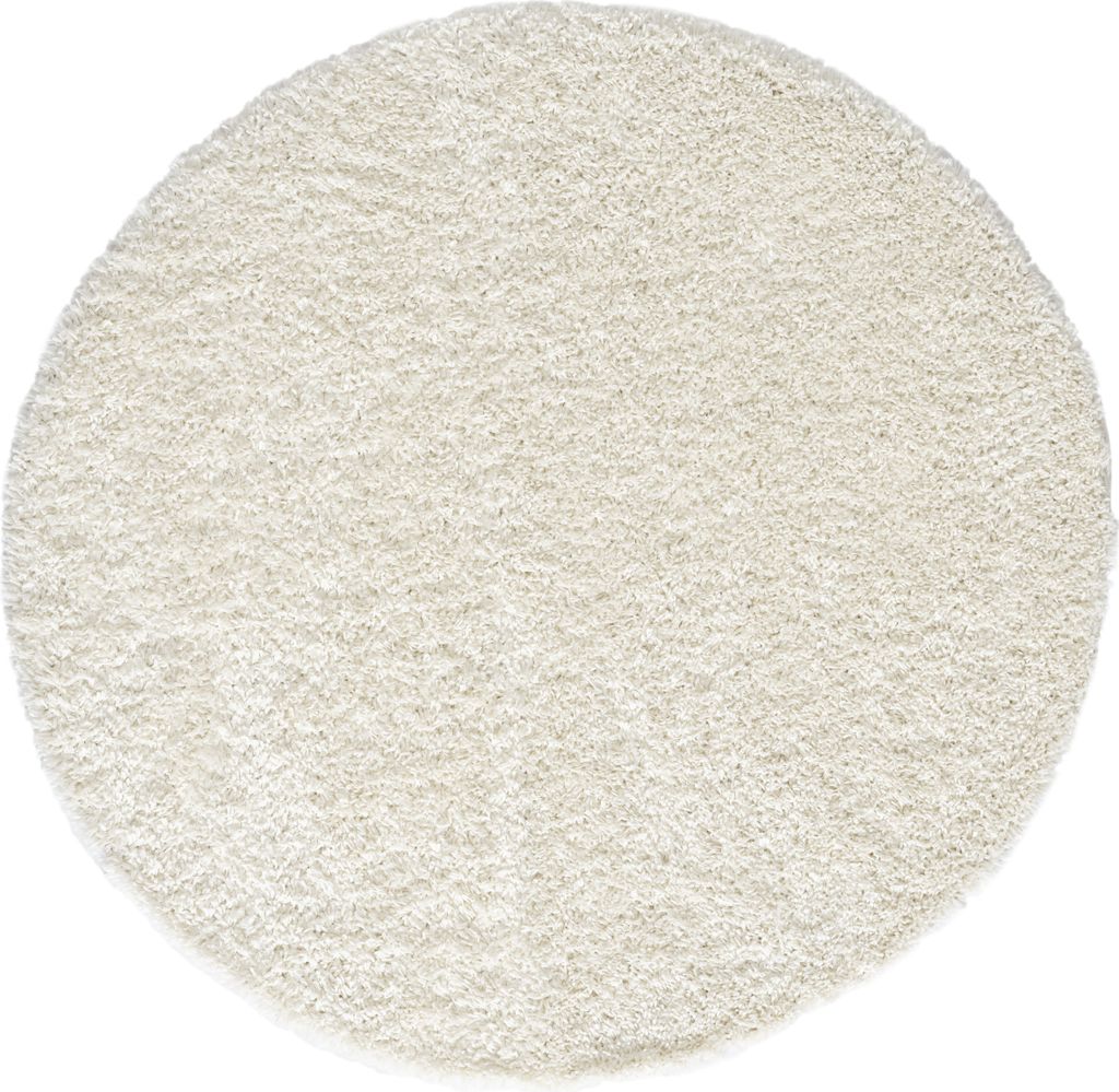 MY-RUG Teppich, Hochflorteppich Shaggy Star, 150x150, Weiß, leicht glänzend, extra flauschig, rund