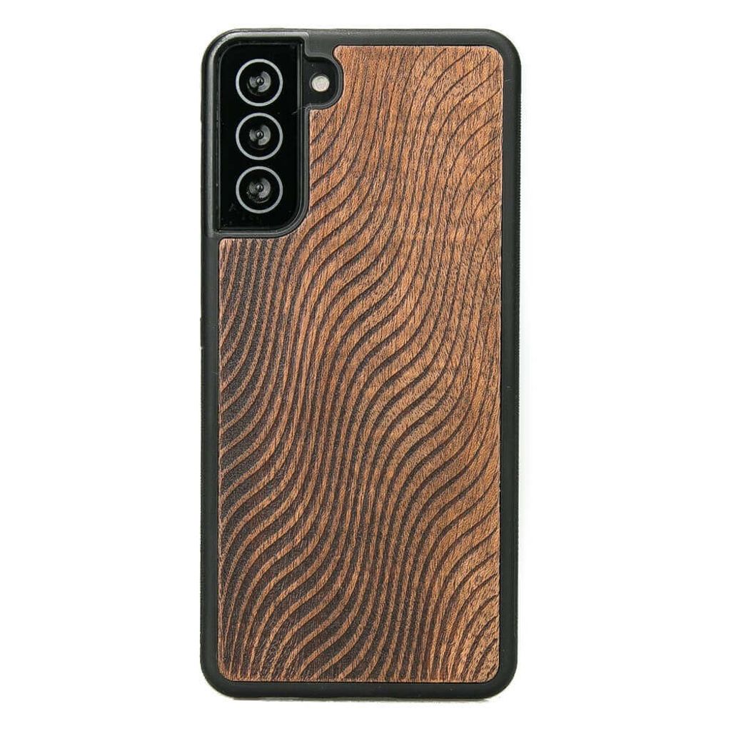 Holzhülle für Samsung Galaxy S21 WAVES MERBAU