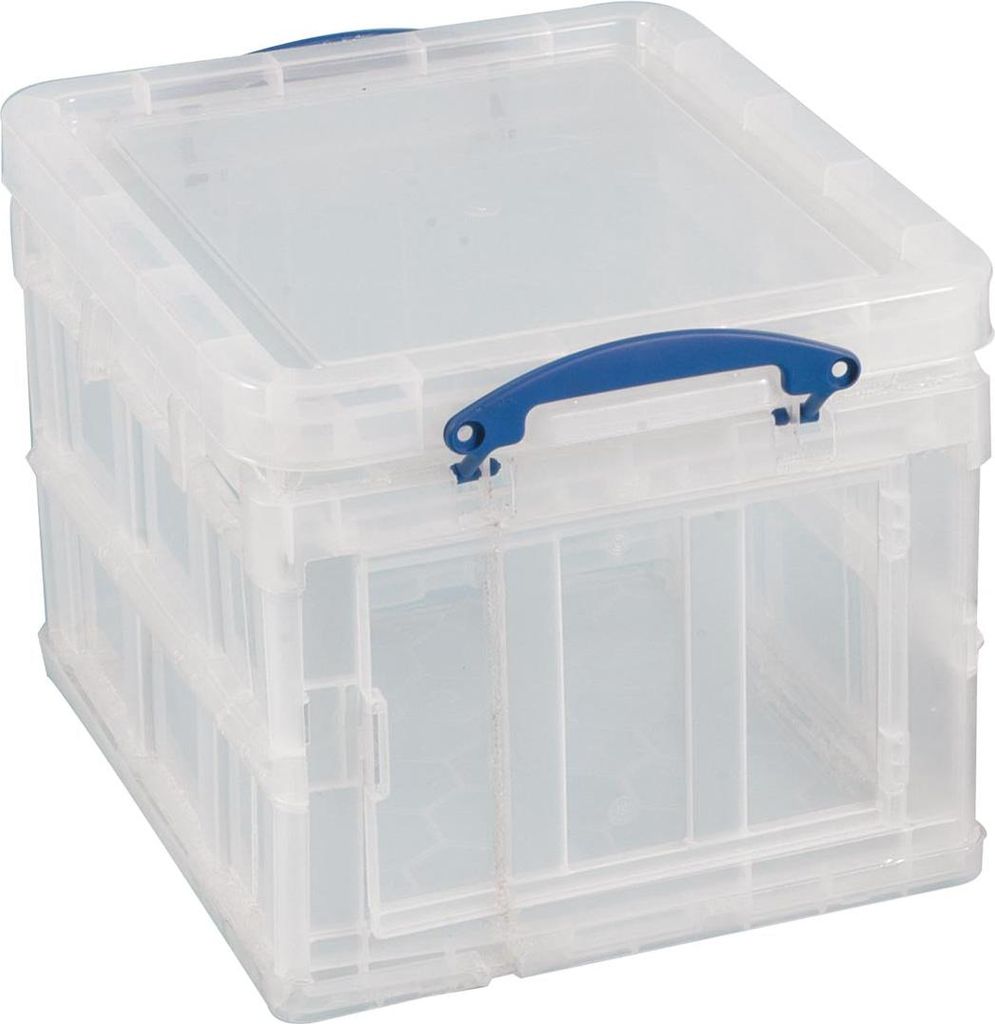 Really Useful Box - Box Aufbewahrungsbox 35 Liter faltbar, transparent