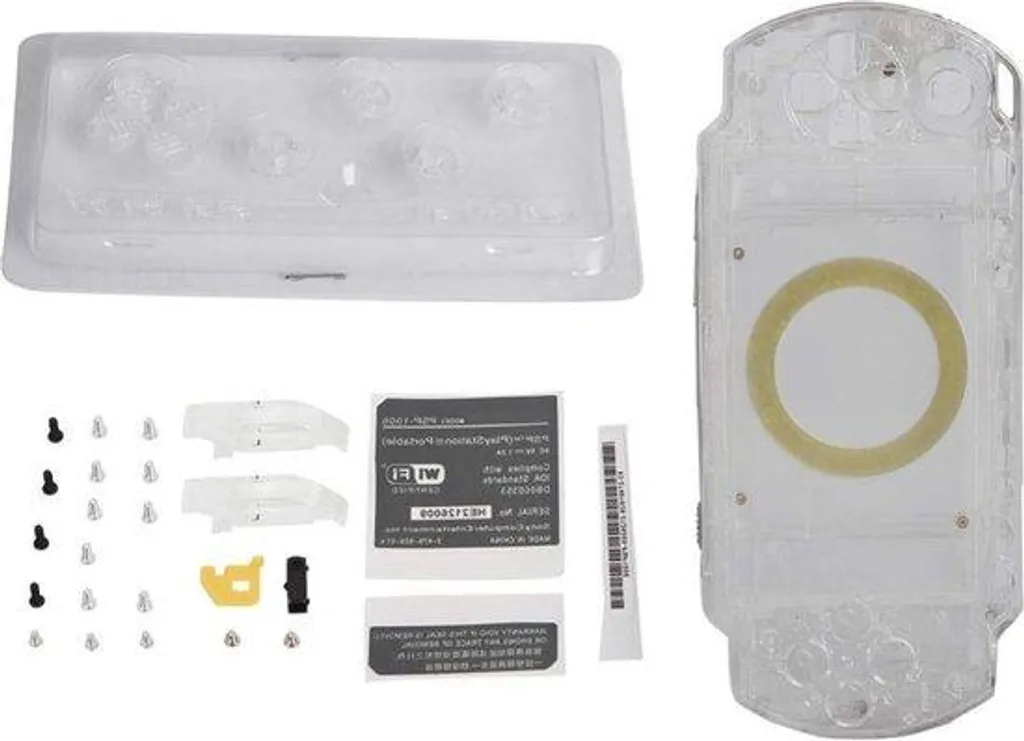 Kit de coques transparentes pour PSP 1000 avec boutons et vis inclus