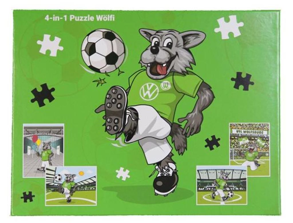 VfL Wolfsburg 4-in-1 Puzzle Wölfi