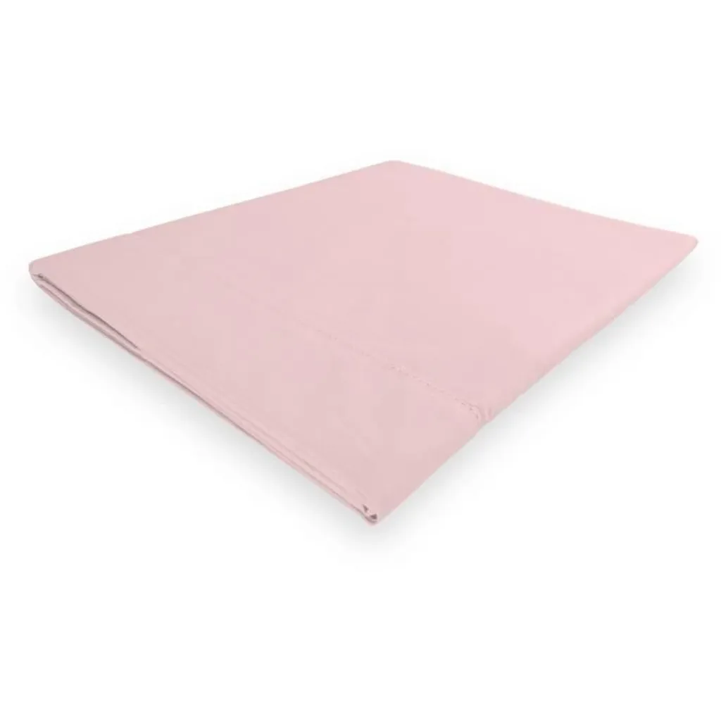 Drap plat Camille Rose 240x300 : qualité percale 80 fils Soleil d'Ocre