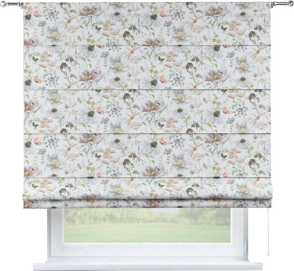 Dekoria Raffrollo Torino, weiß-beige, 160 x 170 cm