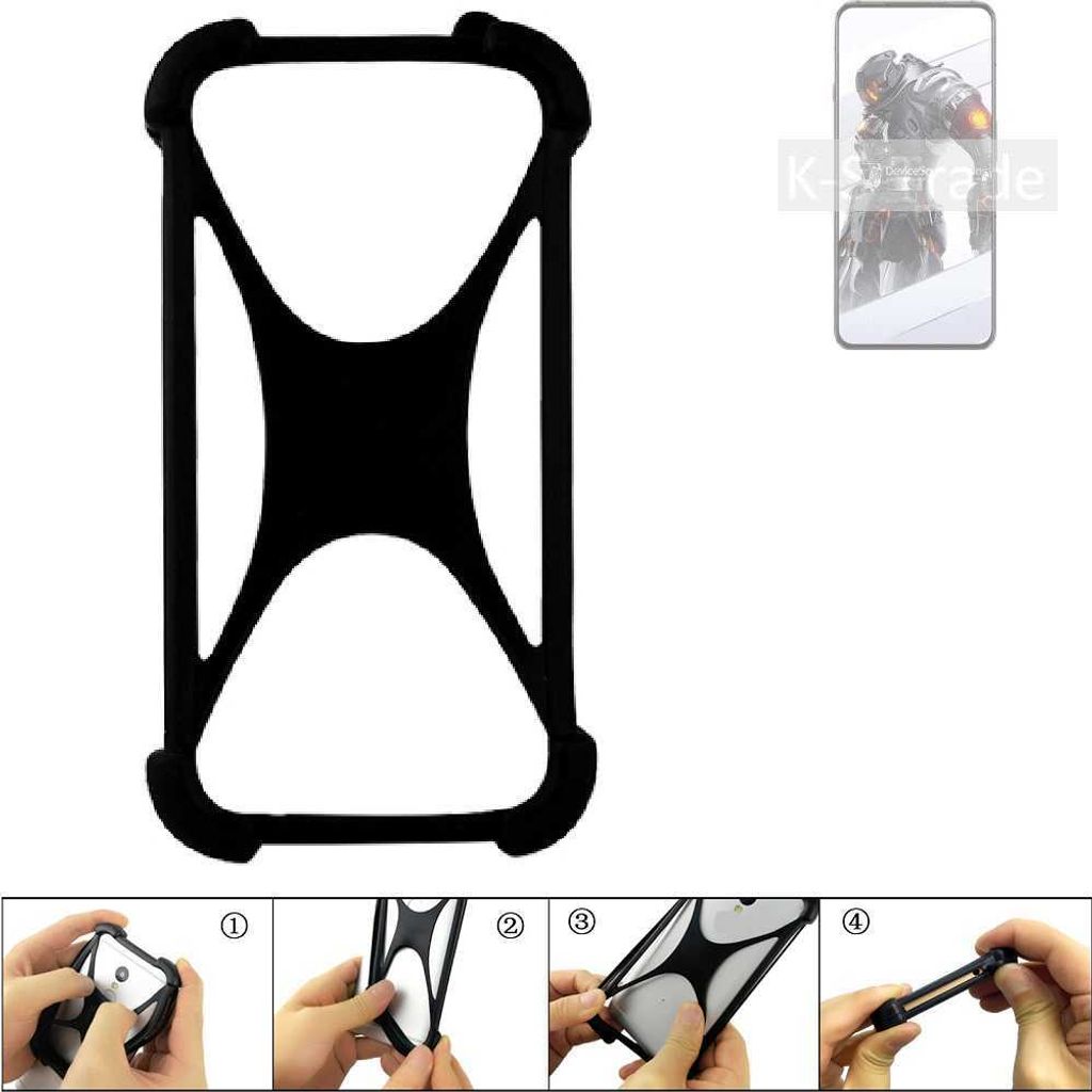 K-S-Trade Handy-Hülle Schutz-Hülle kompatibel mit nubia Red Magic 7S Pro Silikon Bumper TPU Softcase Smartphone Stoßschutz, schwarz