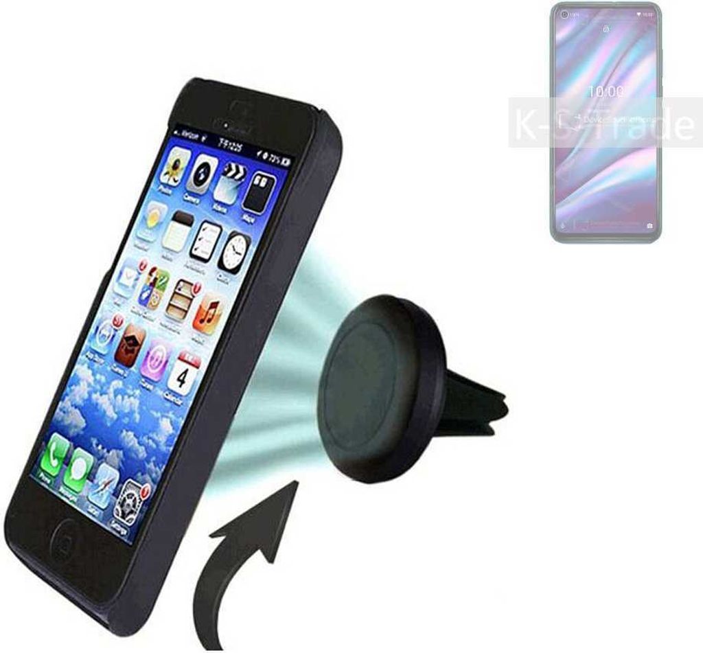 K-S-Trade Kompatibel mit Wiko View 5 Plus Auto Handy Halterung KFZ Halter Lüftungsgitterhalterung Air Vent mount Smartphone Halter